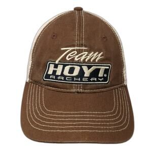 Team Hoyt Archery Snapback Trucker Hat Brown One Size Adjustable Embroidered
